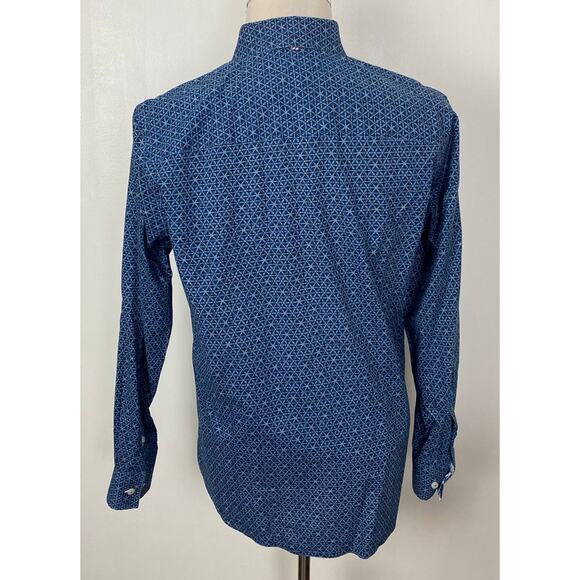 Men John Lennon by English Laundry geometric floral flip cuff button up shirt M - Picture 4 of 5